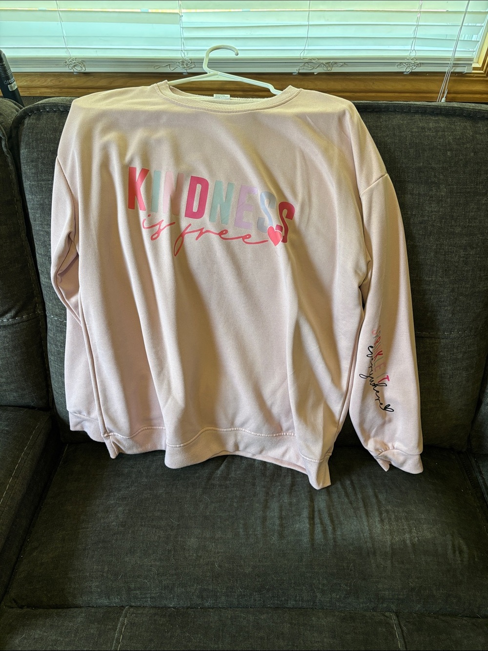 Kindness Is Free Pink Crewneck Sweatshirt